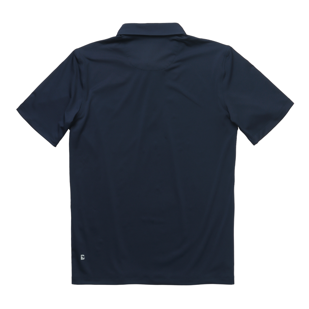 Performance Polo Navy back with collar and short sleeves