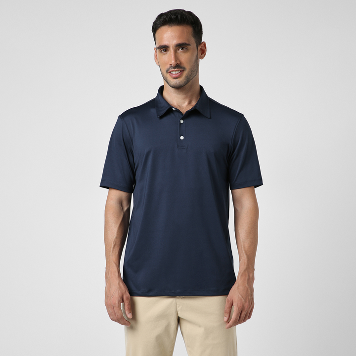 Performance Polo Navy front on model