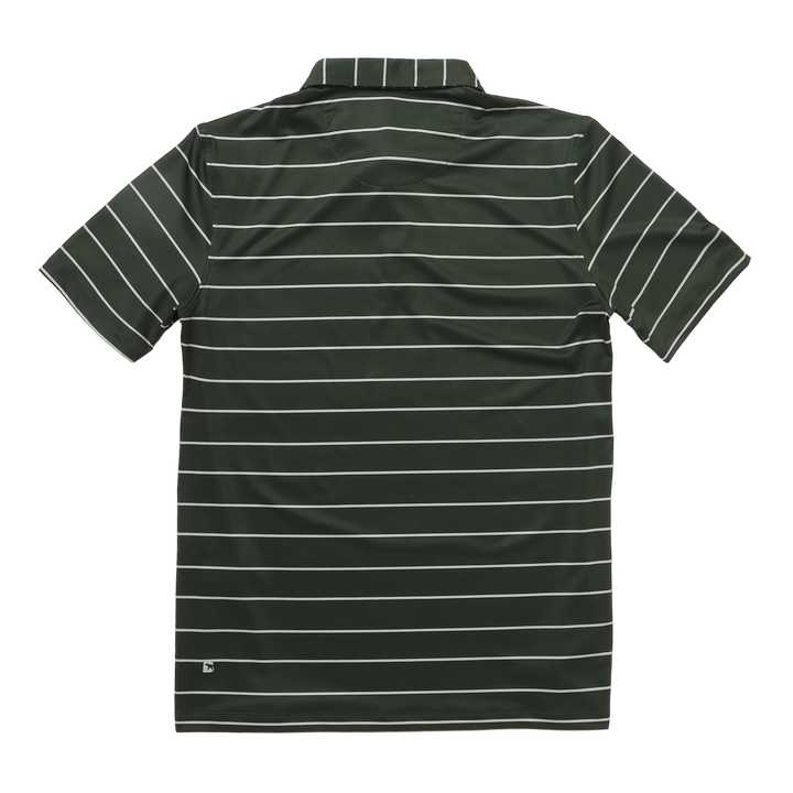 Performance Stripe Polo Forest Stripe back with collar and short sleeves