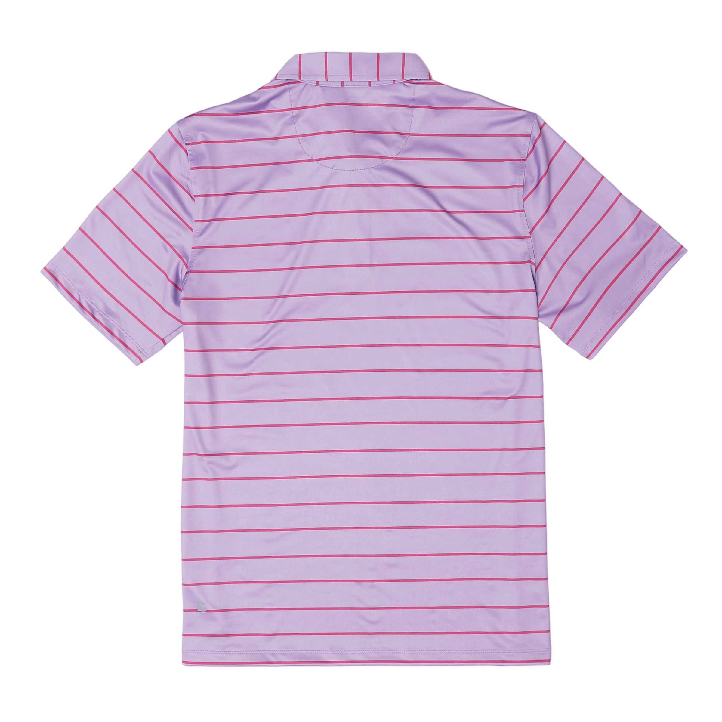 Performance Stripe Polo Lilac Stripe back with collar and short sleeves