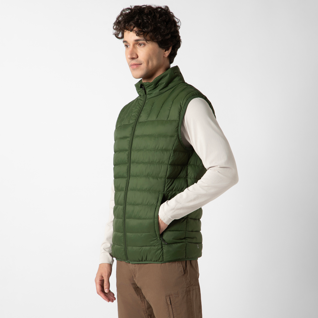 PrimaLoft Packable Vest Pine side on model