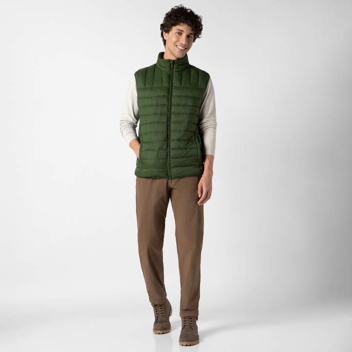 PrimaLoft Packable Vest Pine full body on model