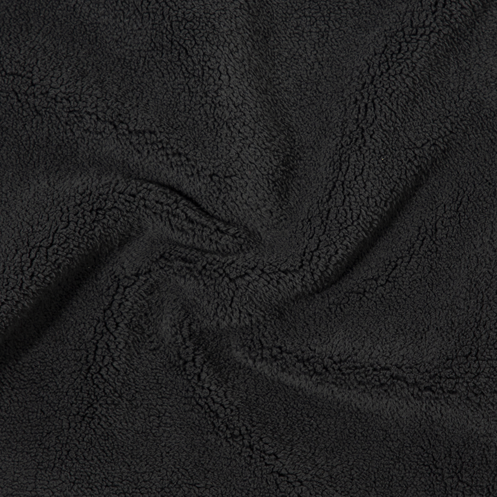 Quarter Snap Sherpa Pullover Black fabric detail