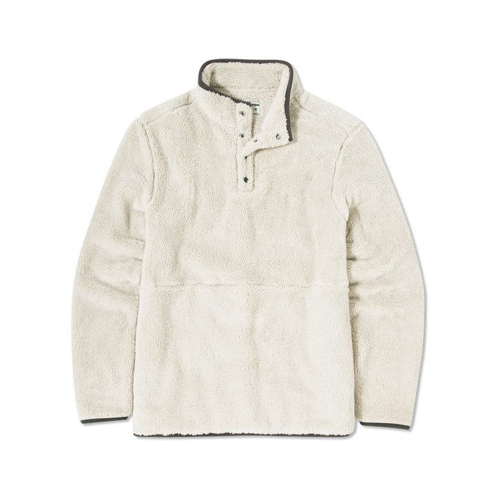 Quarter Snap Sherpa Pullover Bone front flat