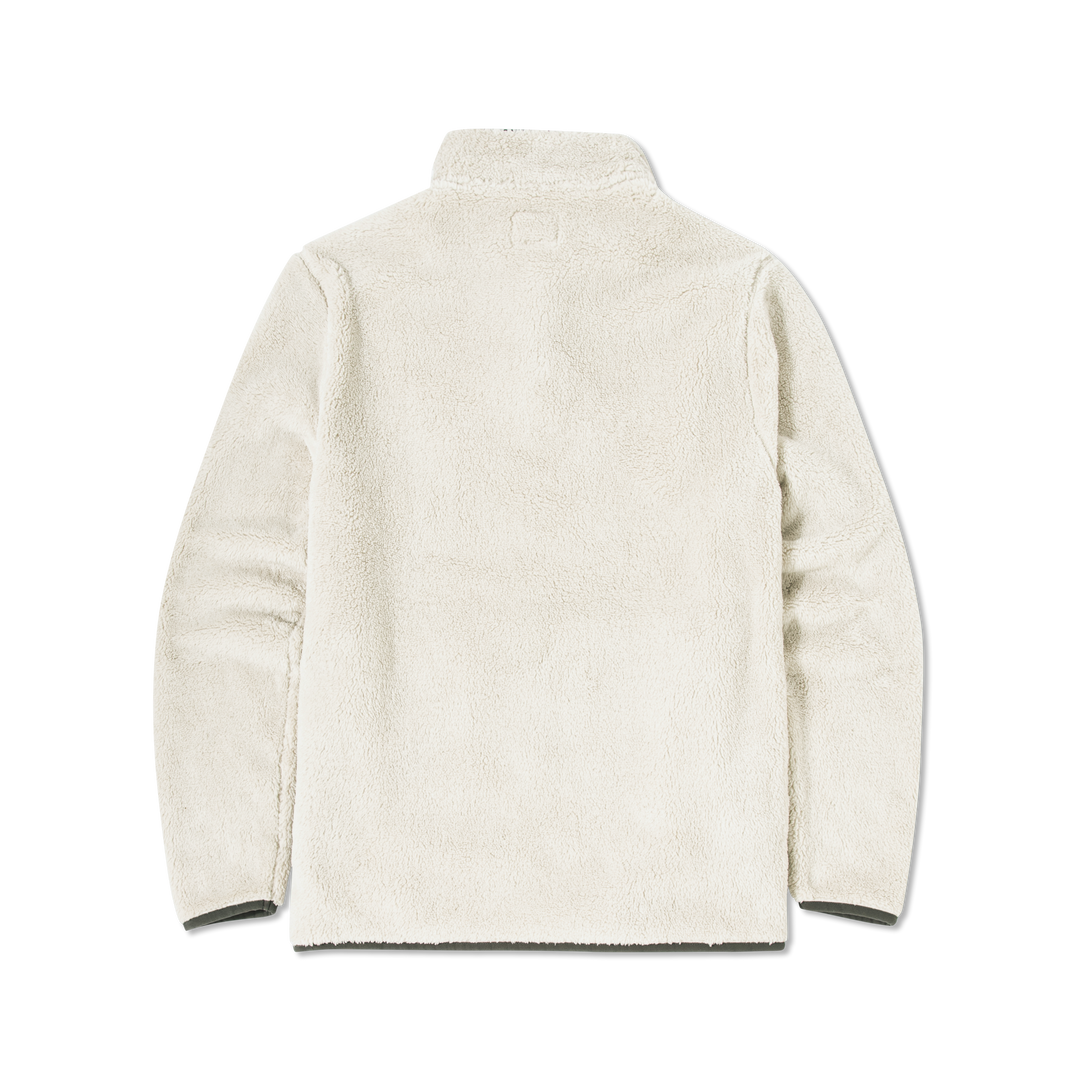 Quarter Snap Sherpa Pullover Bone back flat