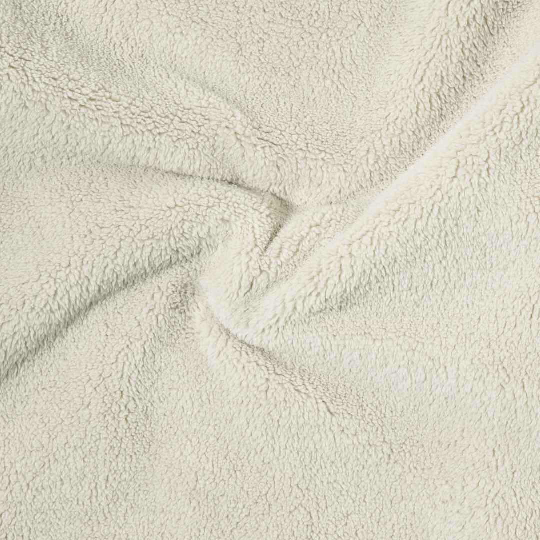 Quarter Snap Sherpa Pullover Bone fabric detail