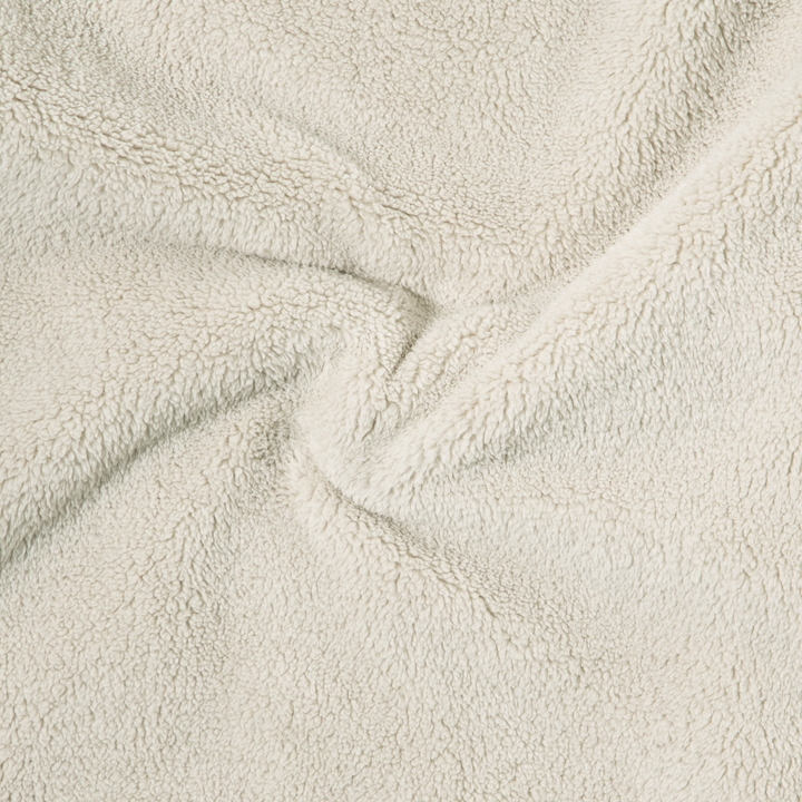 Quarter Snap Sherpa Pullover Bone fabric detail