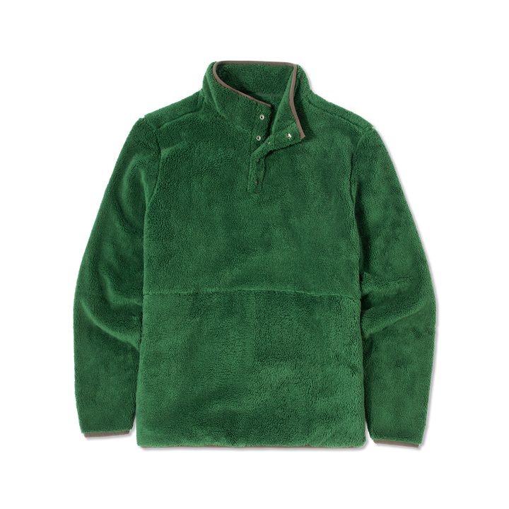 Quarter Snap Sherpa Pullover Duck Green front flat