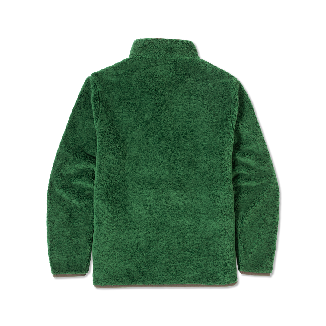 Quarter Snap Sherpa Pullover Duck Green back flat