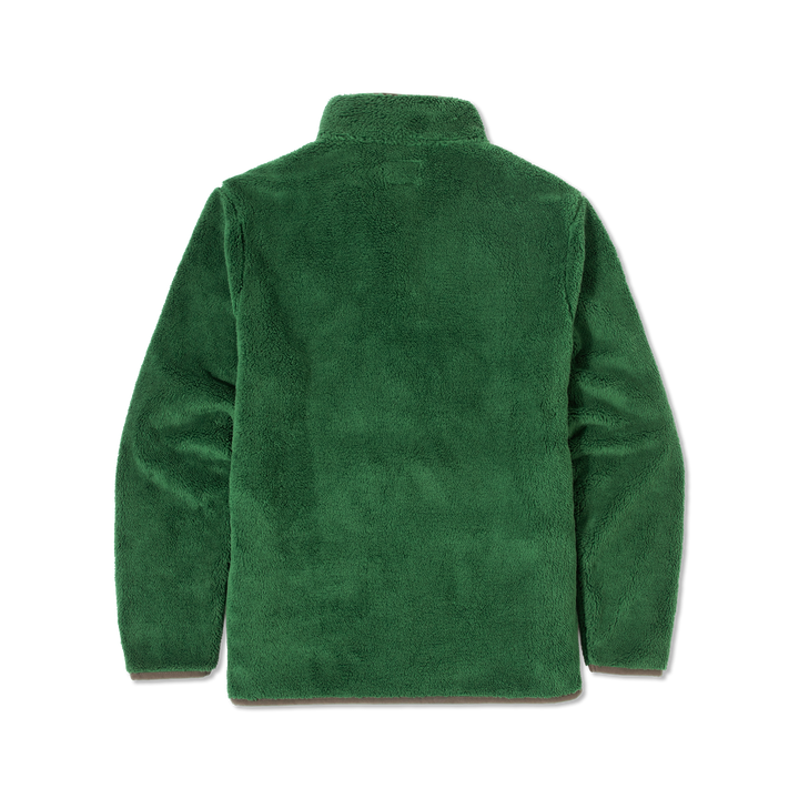 Quarter Snap Sherpa Pullover Duck Green back flat