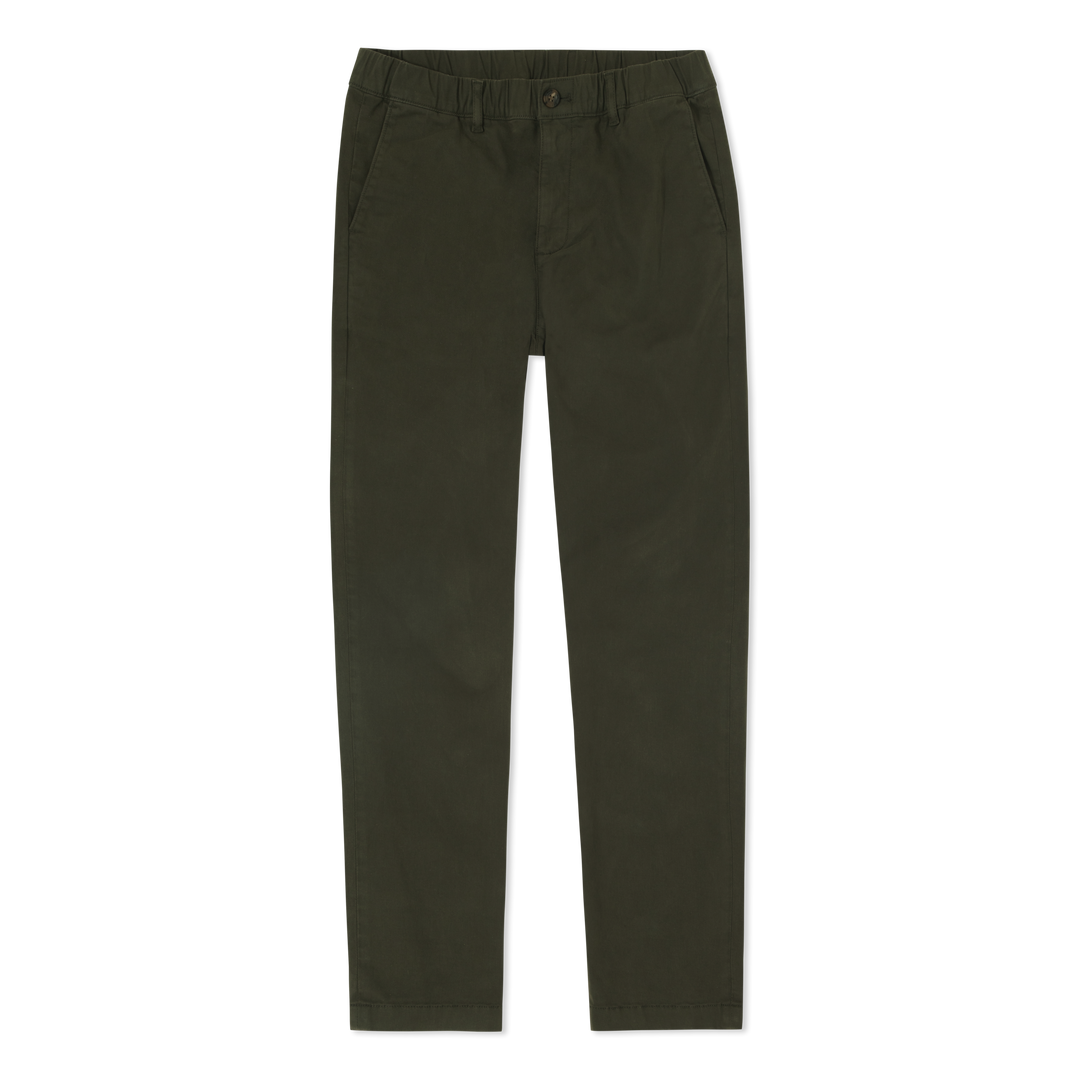 Relaxed Stretch Chino Pant Dark Pine front flat