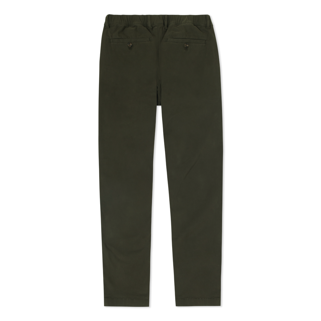 Relaxed Stretch Chino Pant Dark Pine back flat