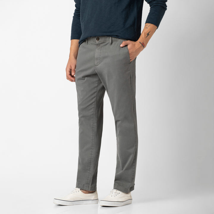Relaxed Stretch Chino Pant Grey side on model