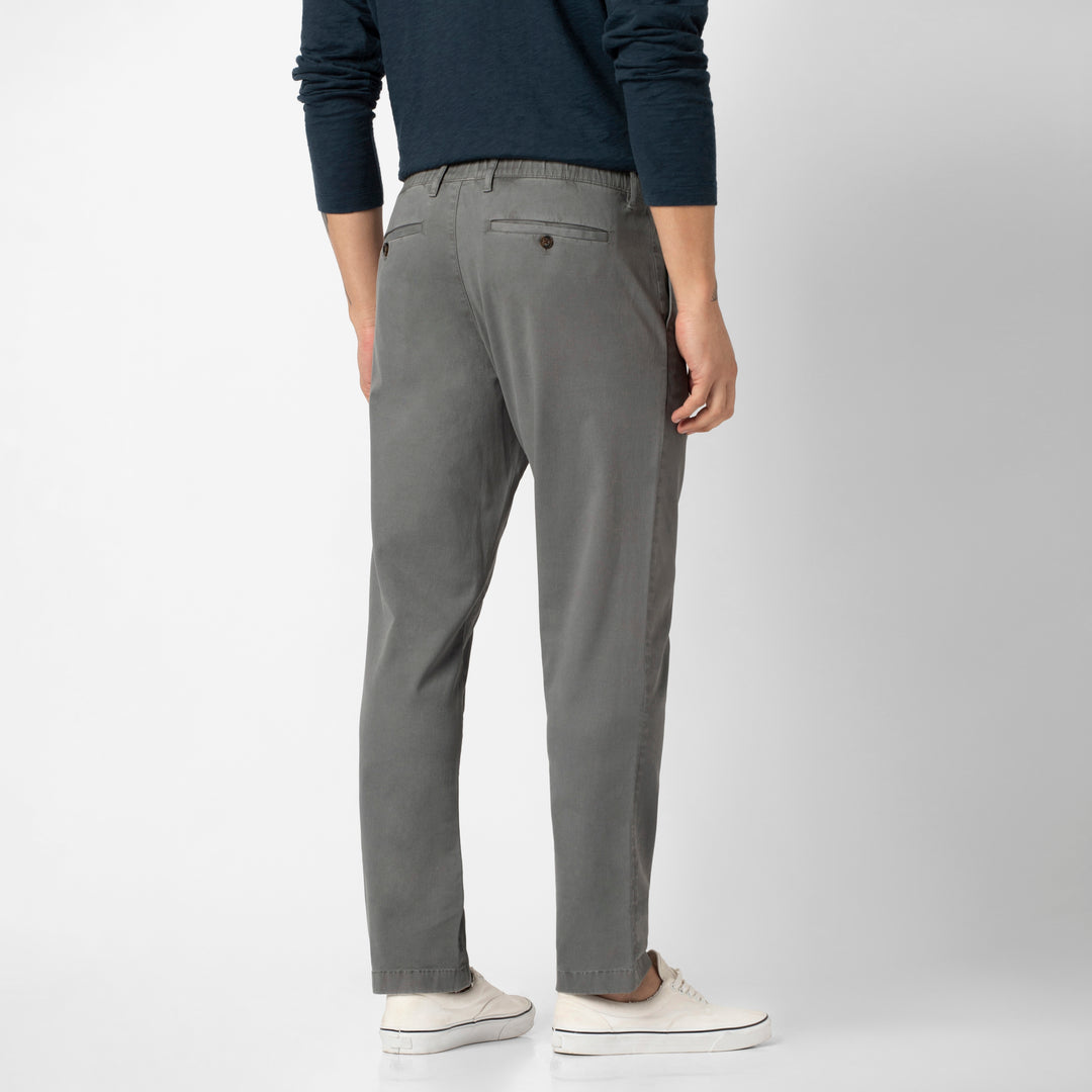 Relaxed Stretch Chino Pant Grey back on model
