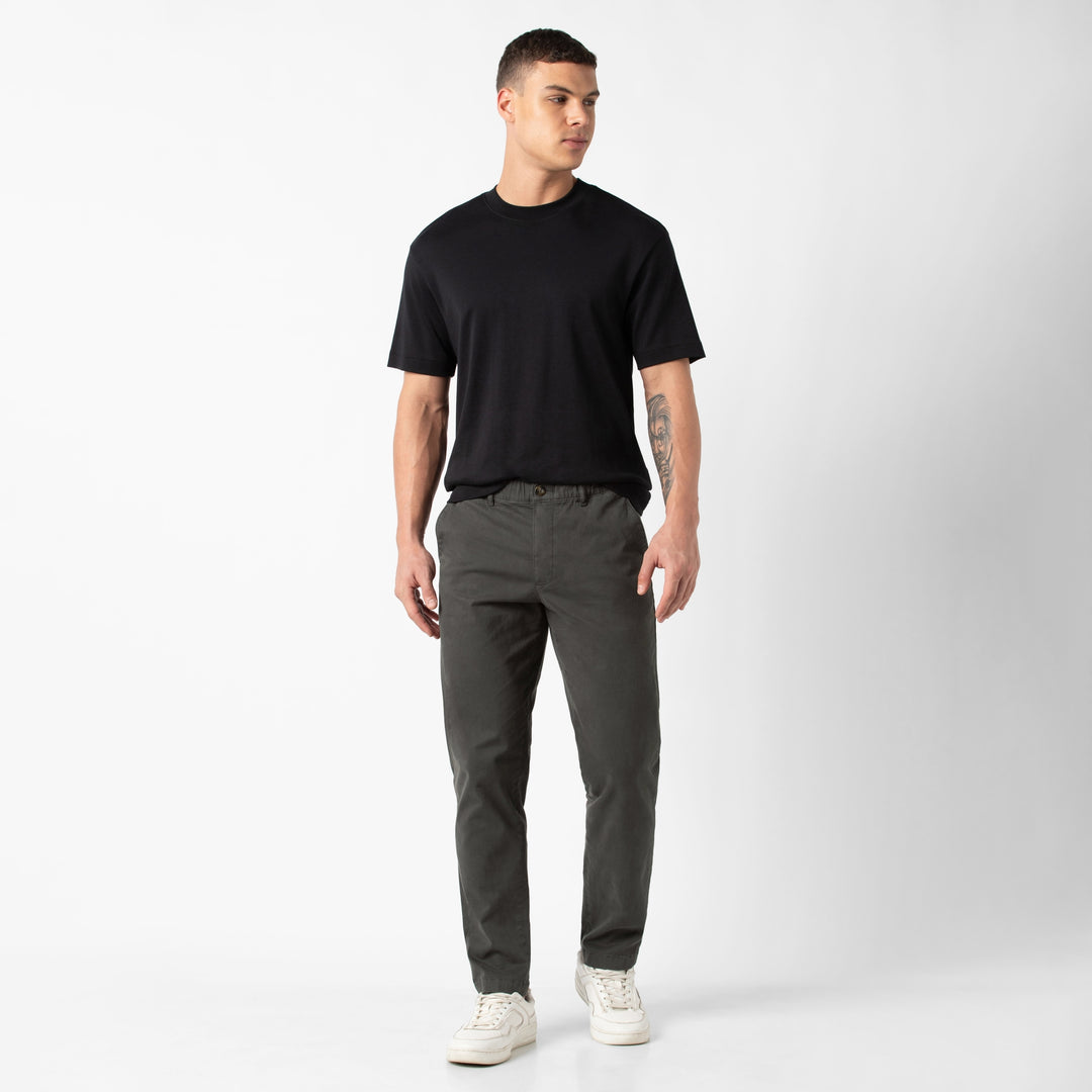 Relaxed Stretch Chino Pant Shadow full body on model