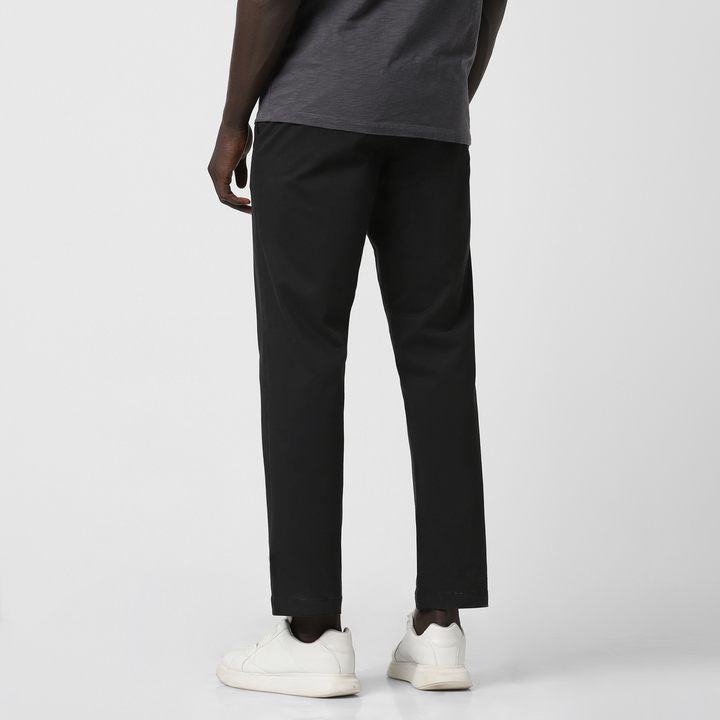Relaxed Stretch Chino Pant Black back on model