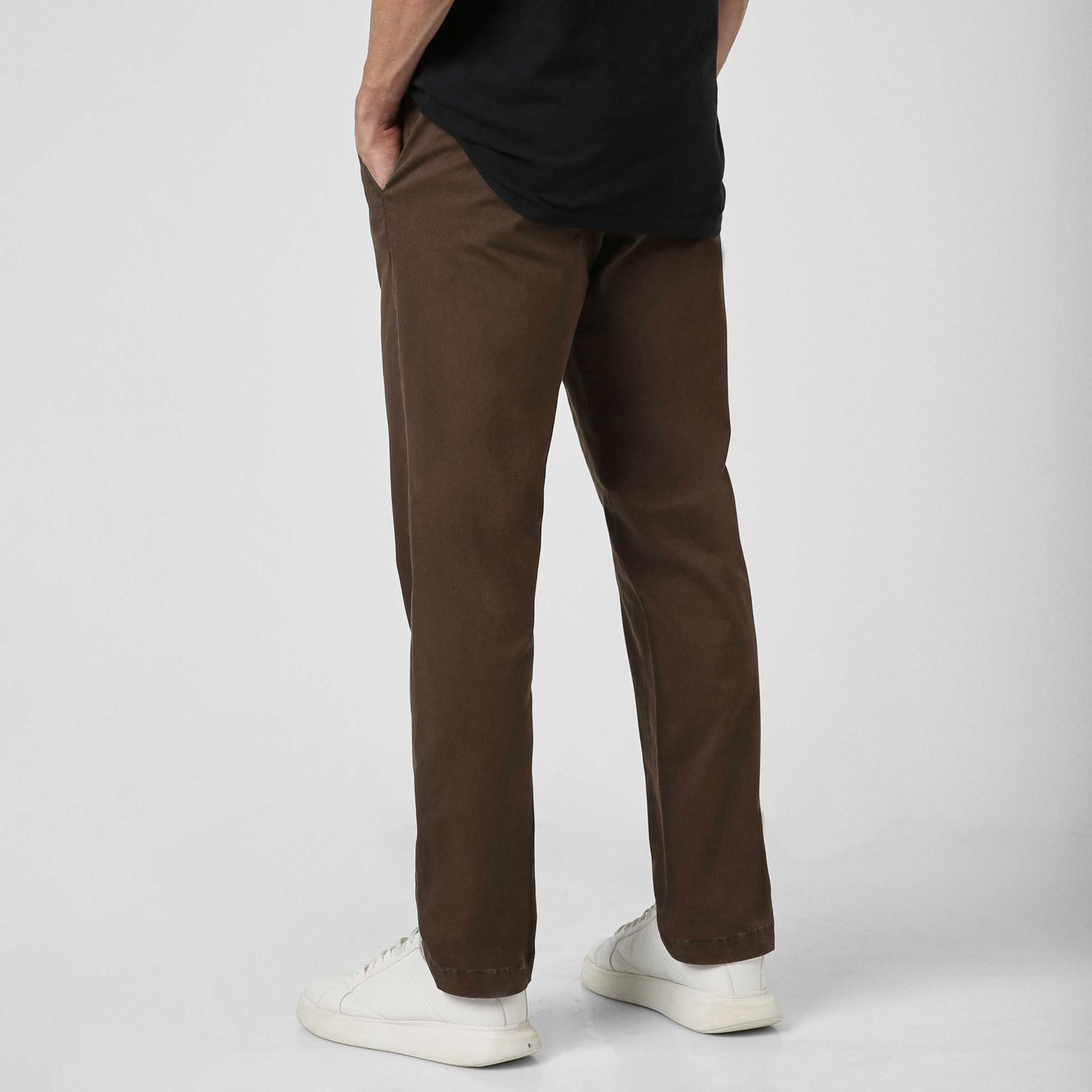 Relaxed Stretch Chino Pant Cocoa back on model