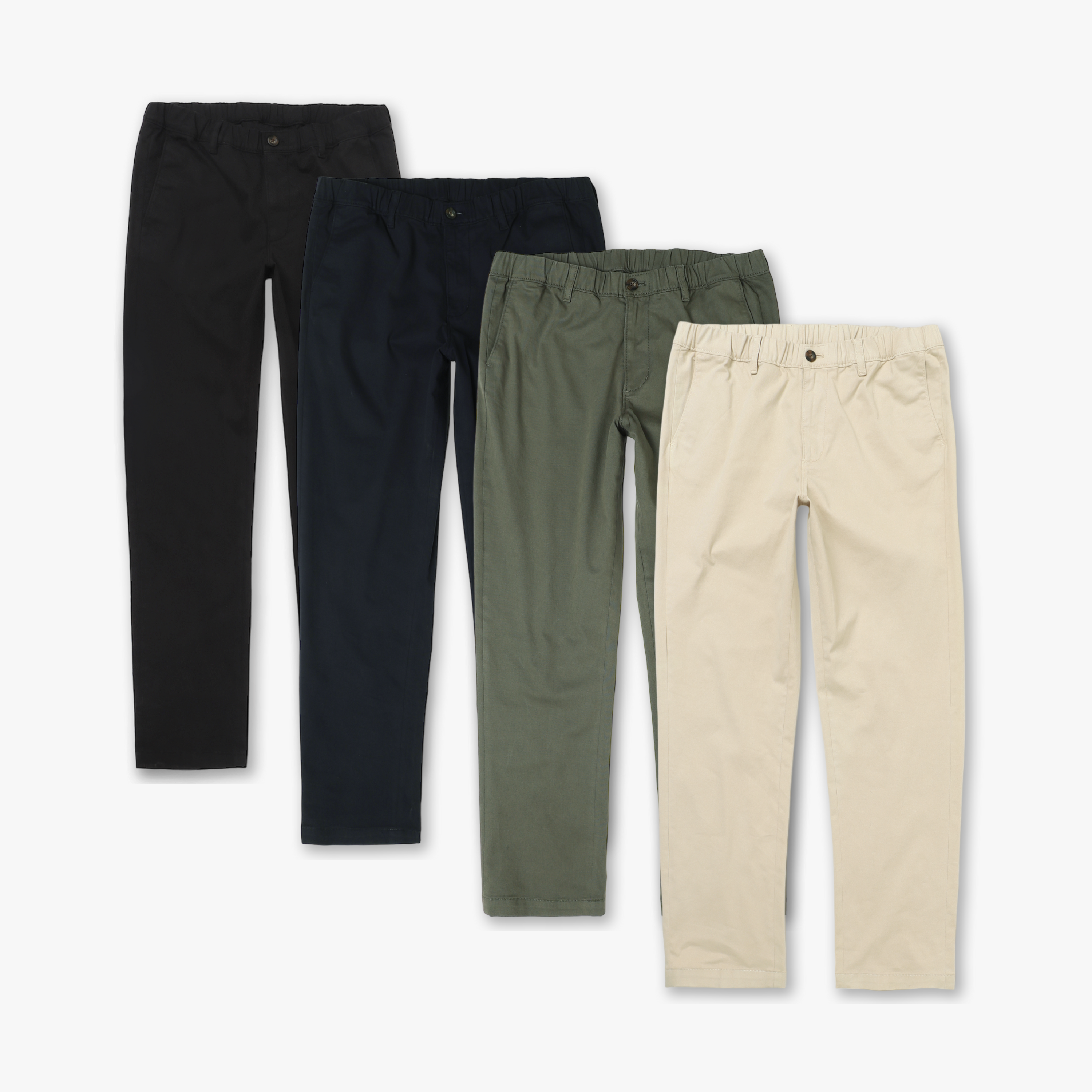Relaxed Stretch Chino Pant Stone, Fern, Navy, and Black