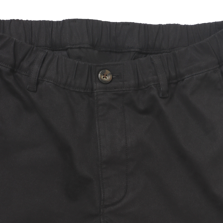 Relaxed Stretch Chino Pant Black close up elastic waistband