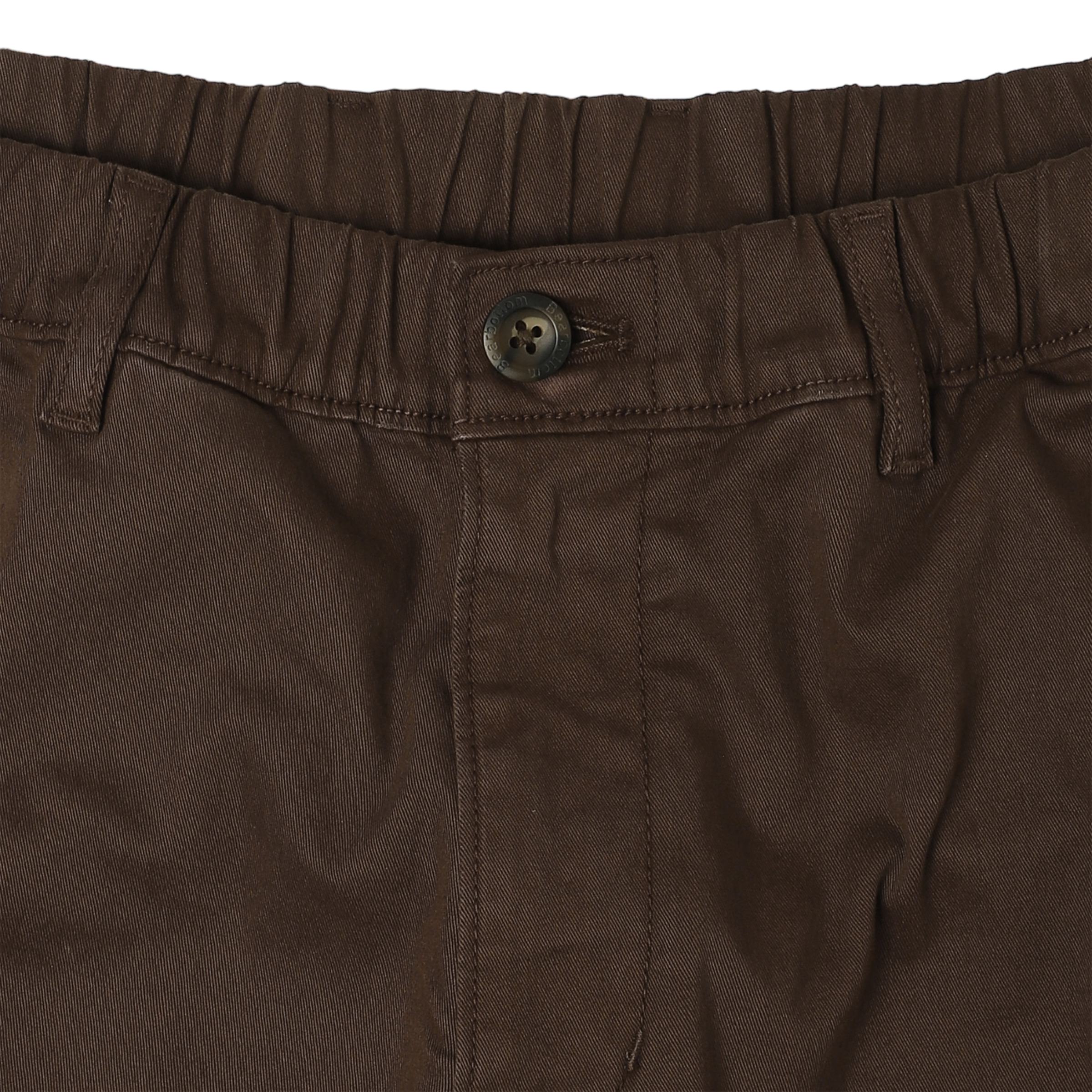 Relaxed Stretch Chino Pant Cocoa close up elastic waistband