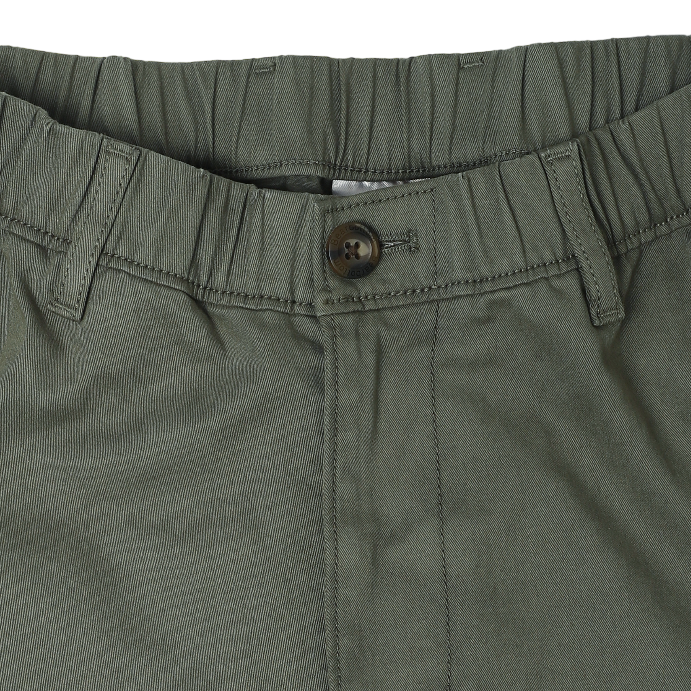 Relaxed Stretch Chino Pant Fern close up elastic waistband