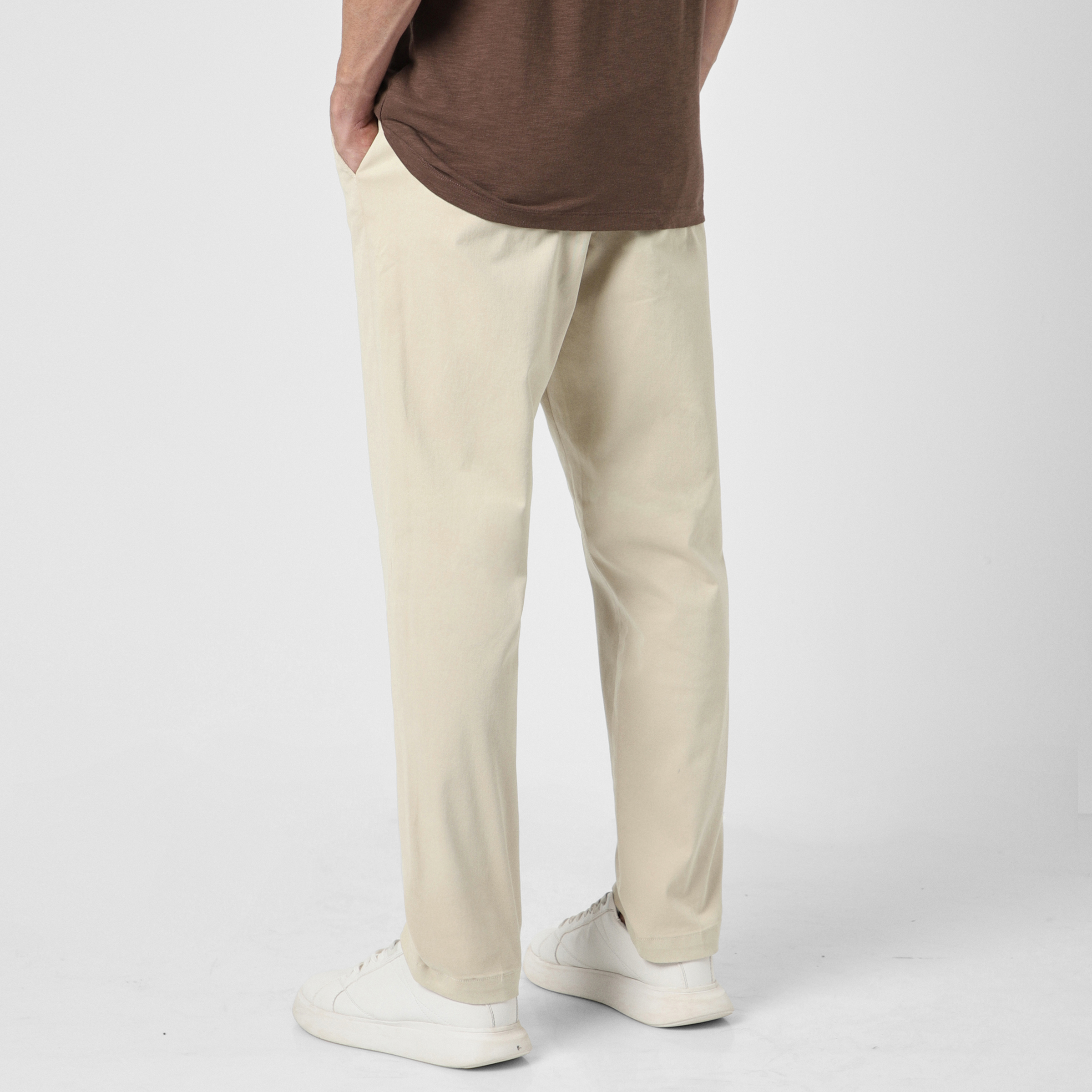 Relaxed Stretch Chino Pant Stone back on model