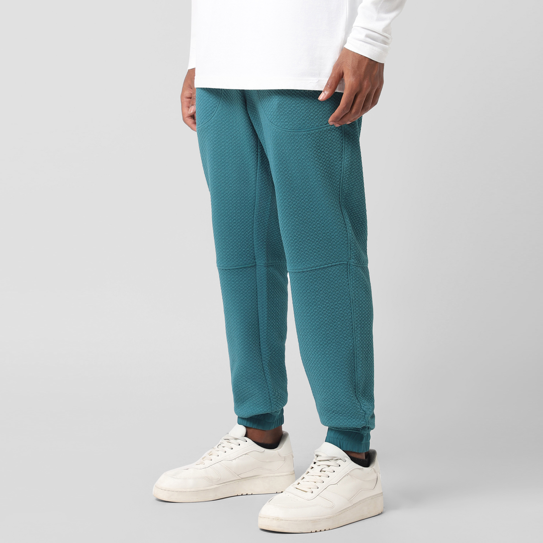Roam Jogger Dark Teal left side on model