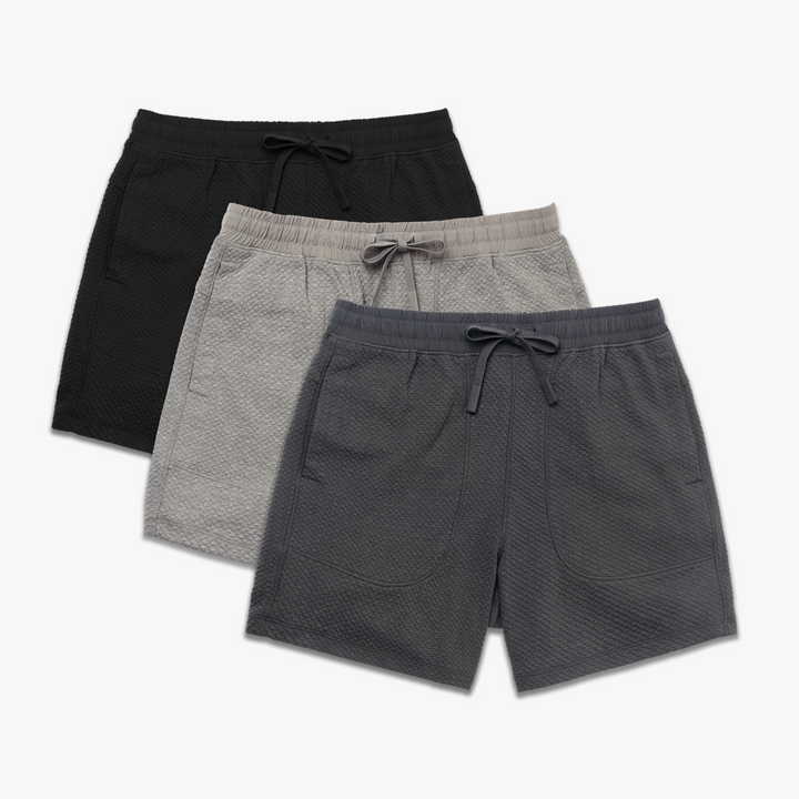 Roam Short 3 Pack Coal, Heather Grey, and Black