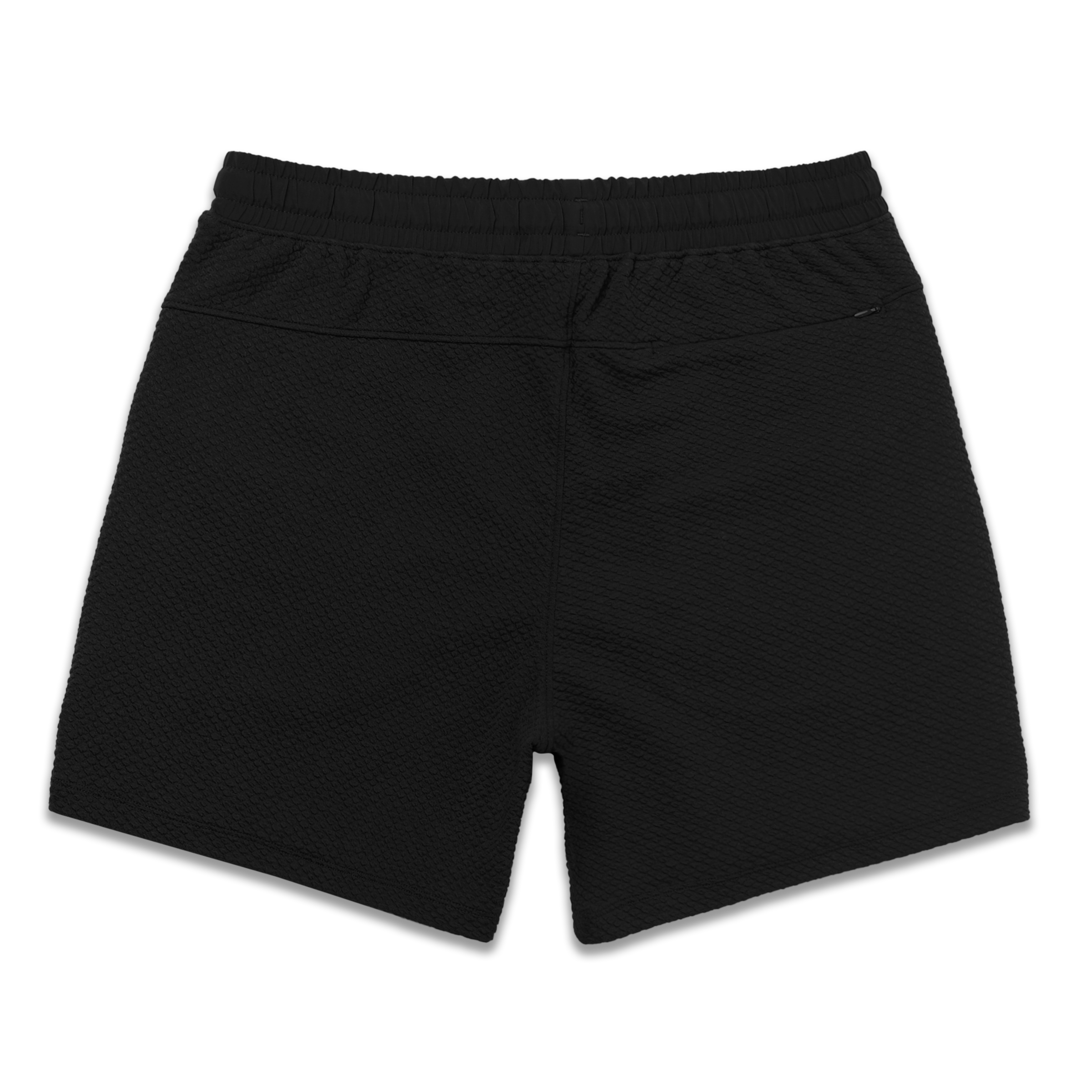 Roam Short 5.5" Black back with elastic waistband and back right hidden zipper pocket