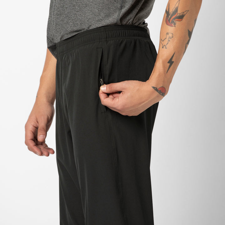 Run Jogger Black close up of side zipper pocket