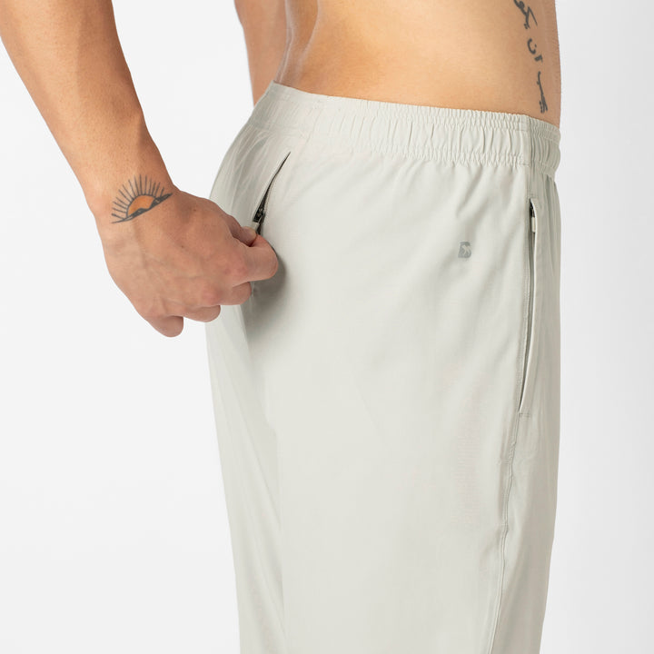Run Jogger Light Grey close up of back zipper pocket