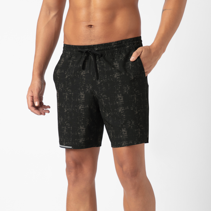 Run Short v2 7" in Asphalt side on model