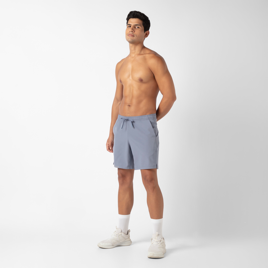 Run Short v2 7" in Flint front on model standing with arm behind back