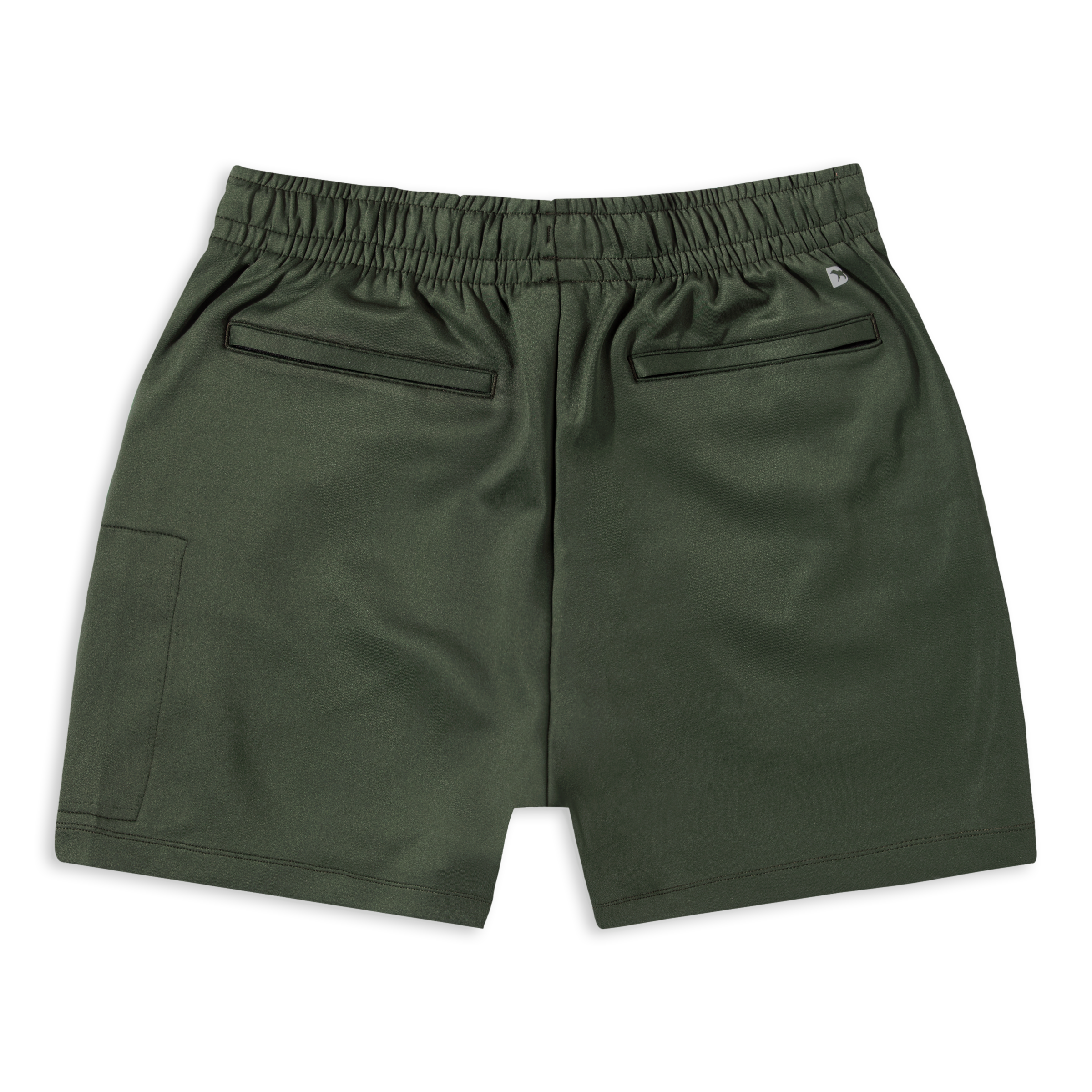 Scuba Short Military Green back with zipper pockets