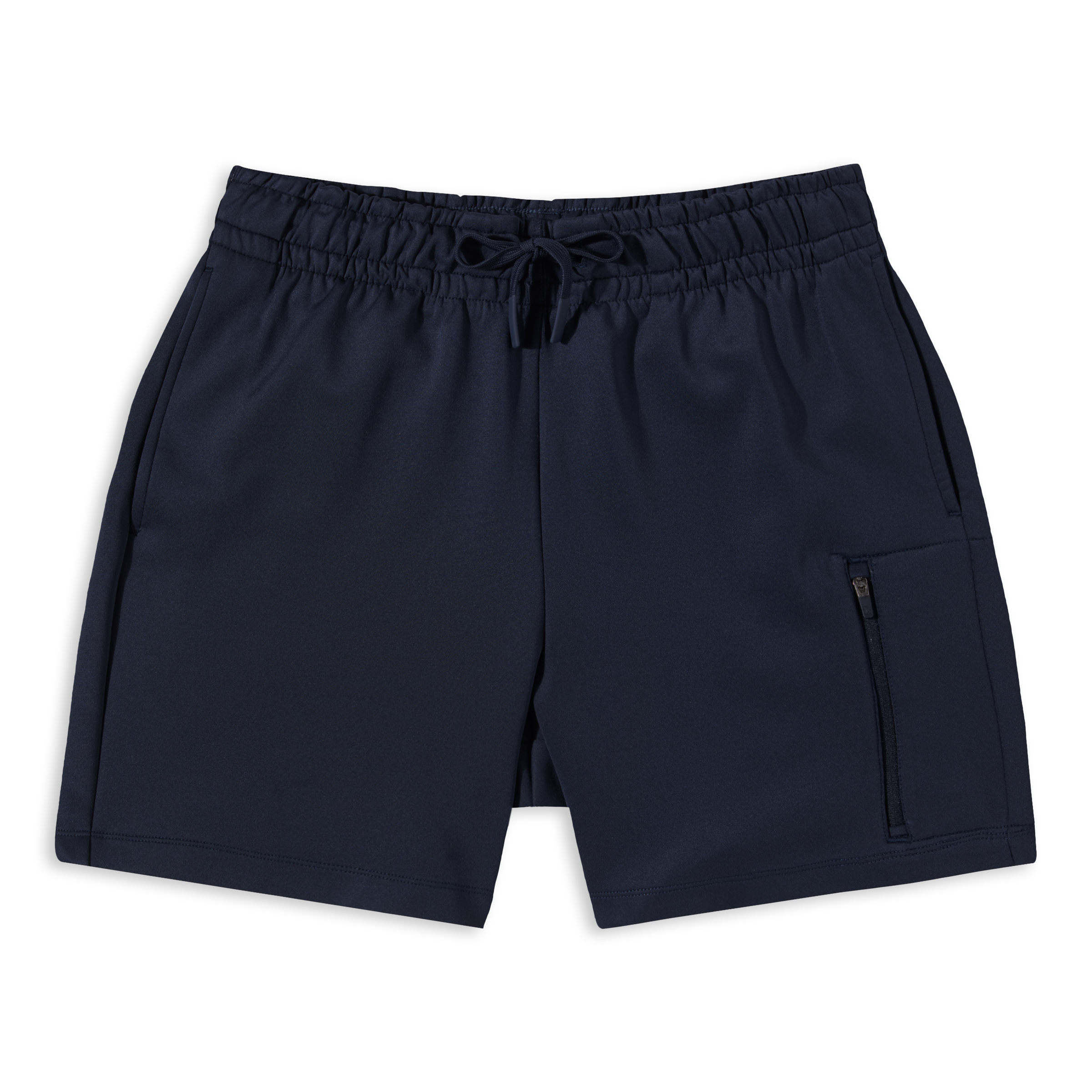 Scuba Short Navy front with thigh zipper pockets