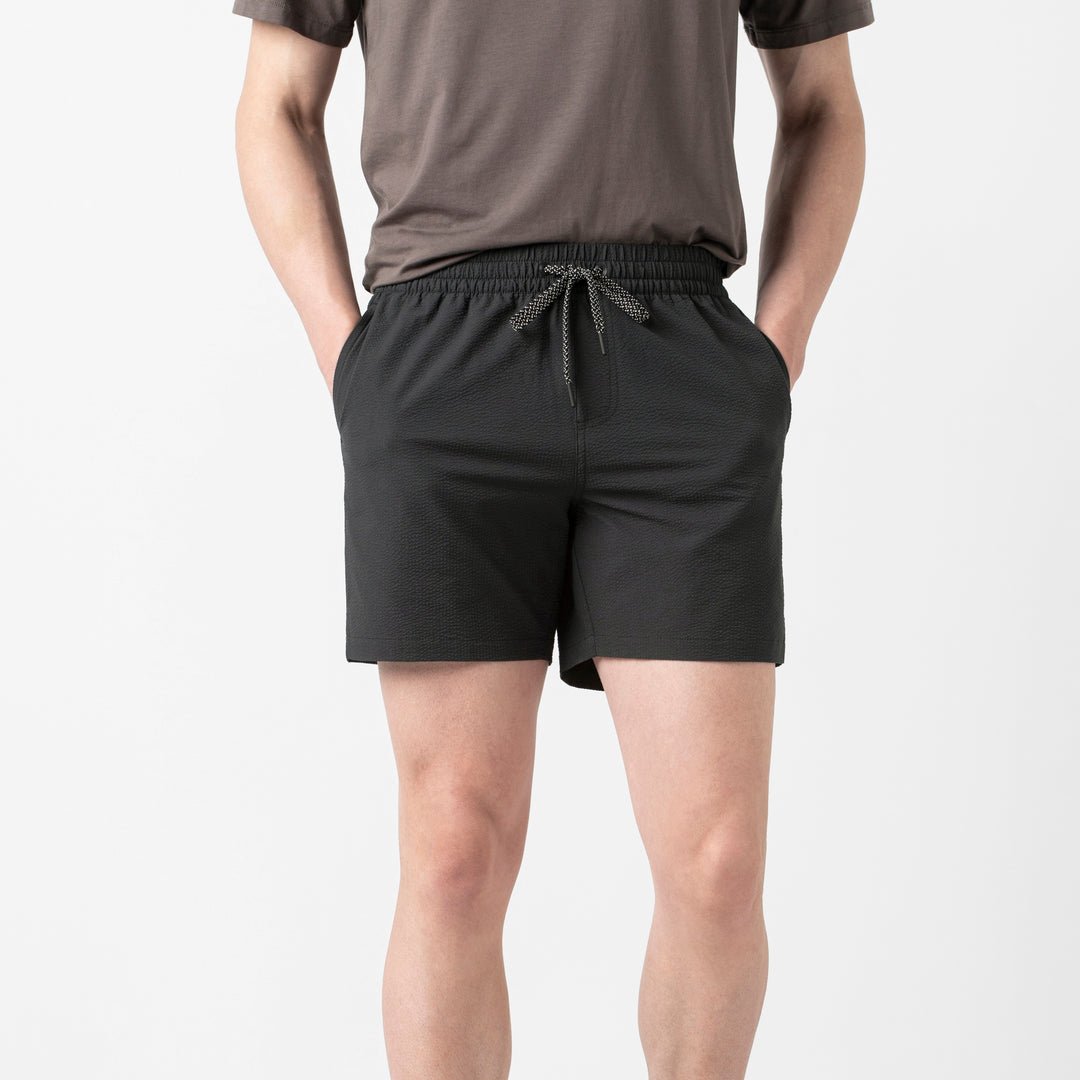 Seersucker Trunk Black front on model