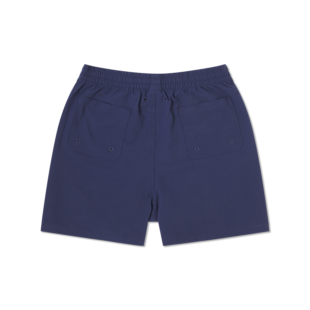 Seersucker Trunk Navy back flat