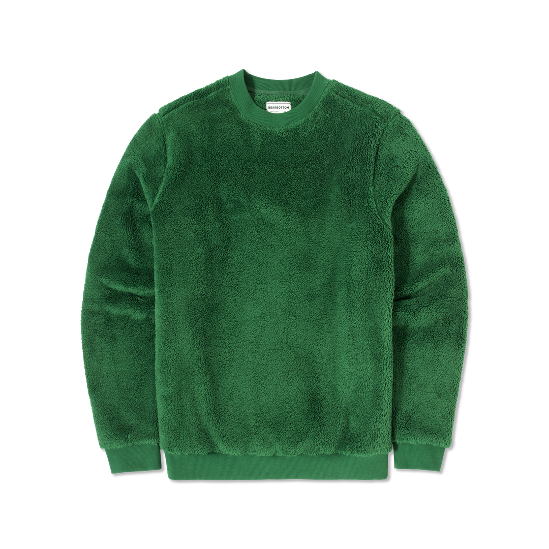 Sherpa Crewneck Duck Green front flat