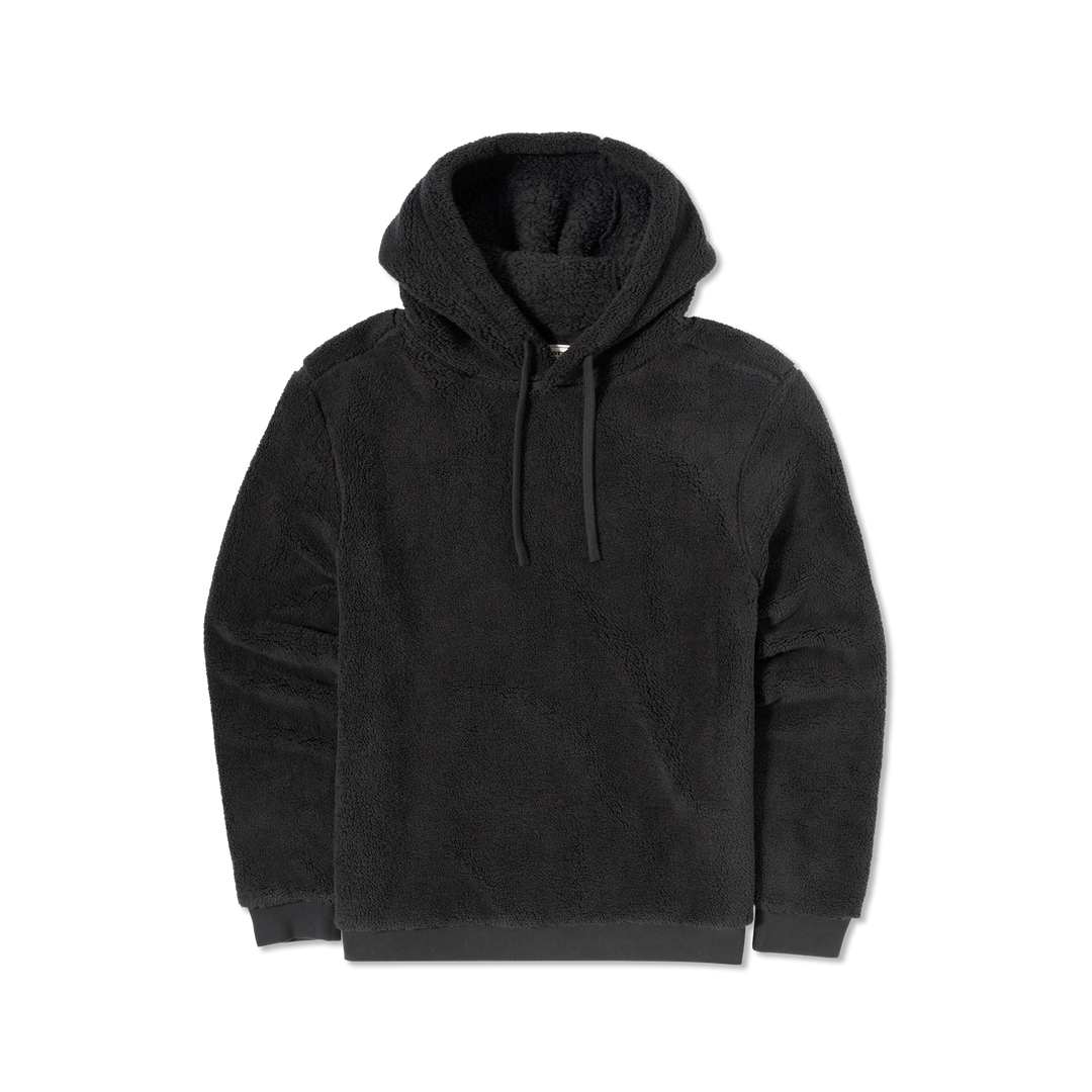 Sherpa Hoodie Black front flat