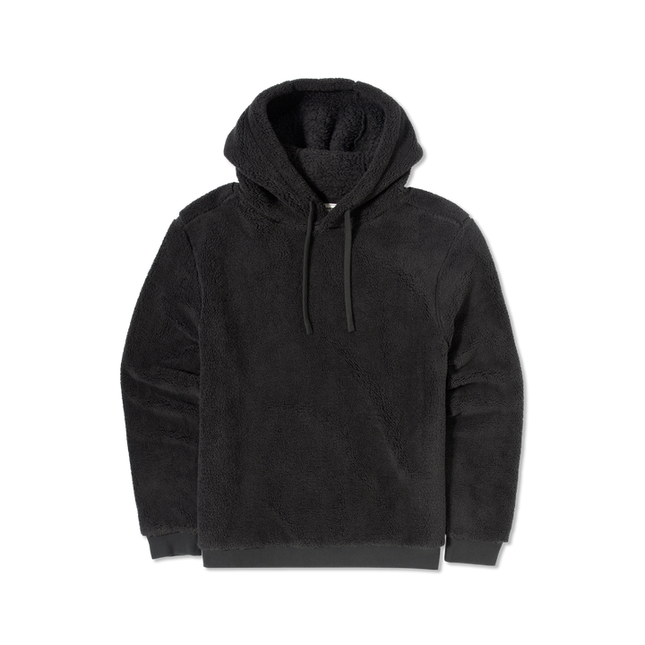 Sherpa Hoodie Black front flat