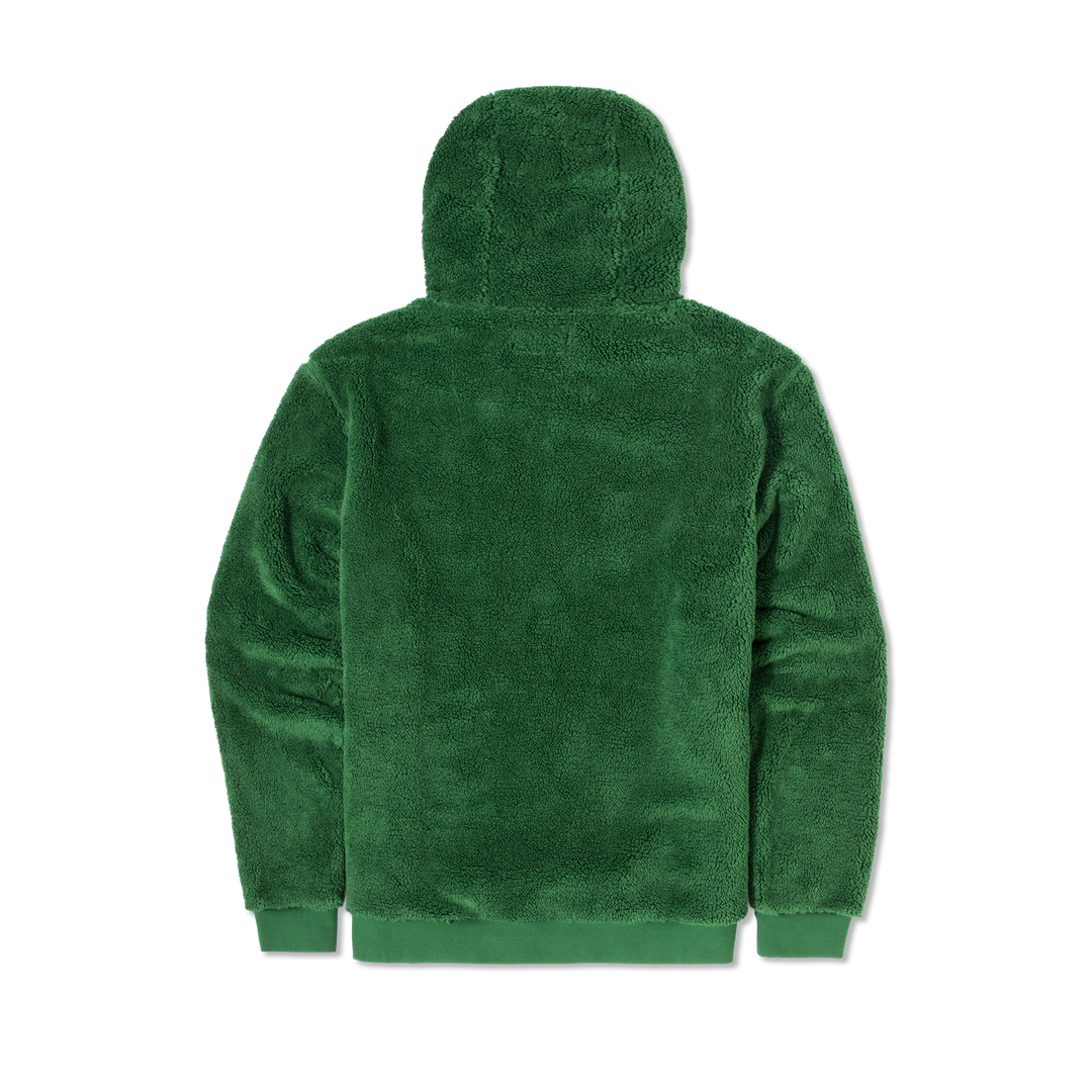 Sherpa Hoodie Duck Green back flat