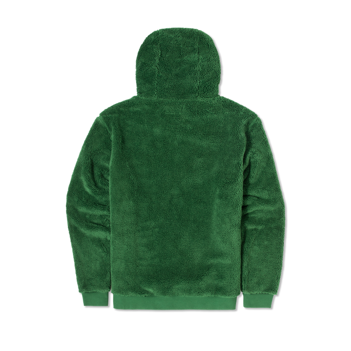 Sherpa Hoodie Duck Green back flat