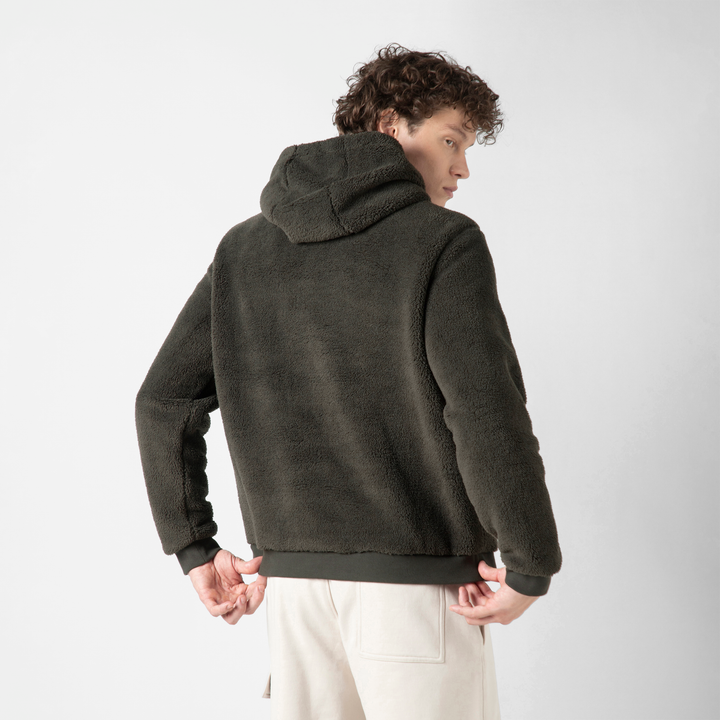 Sherpa Hoodie Shadow back on model