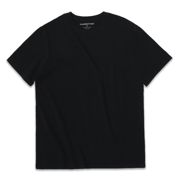 Natural Dye Tee Black front with crewneck and short sleeves