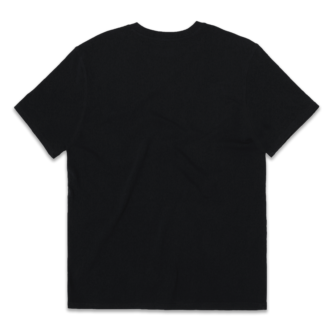Natural Dye Tee Black back with crewneck and short sleeves