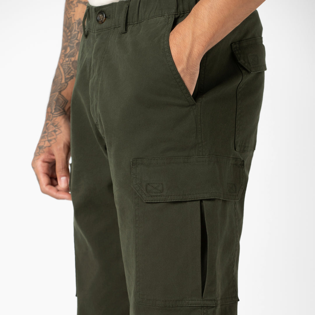 Stretch Cargo Jogger Dark Pine side on model