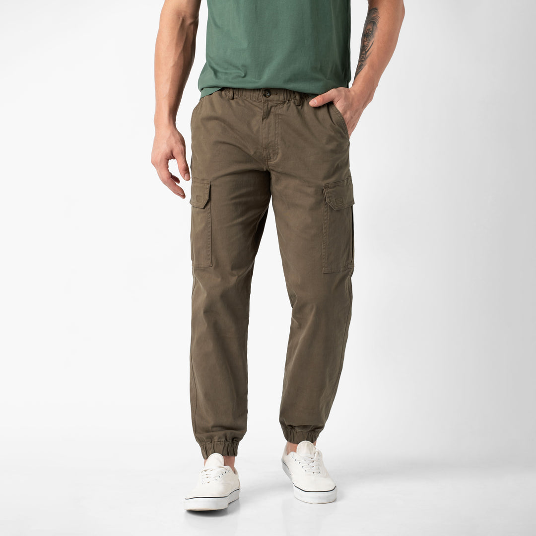 Stretch Cargo Jogger Desert front on model