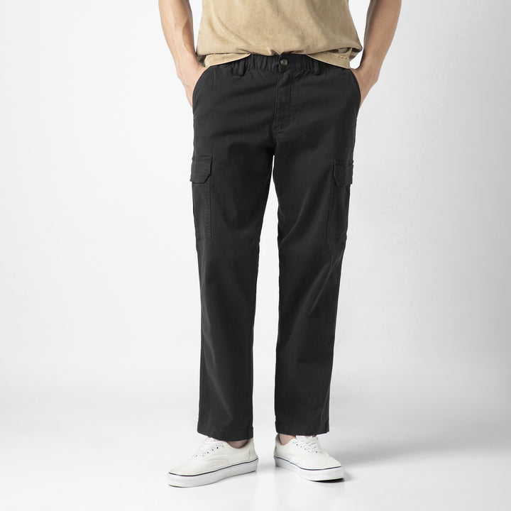 Stretch Cargo Pant Black front on model
