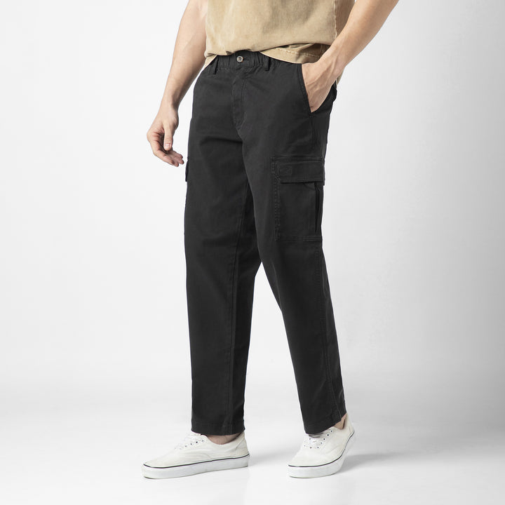 Stretch Cargo Pant Black side on model