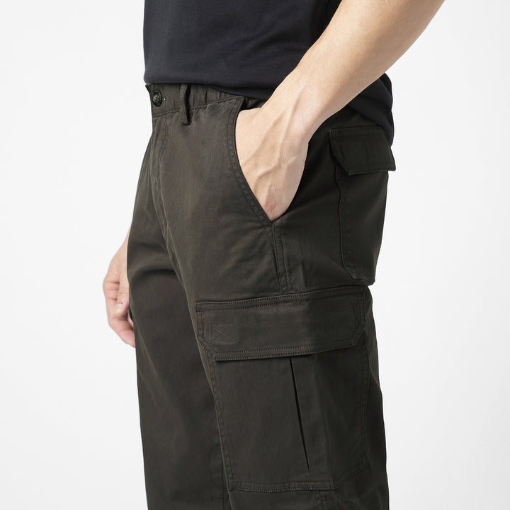 Stretch Cargo Pant Dark Grey close up back pockets